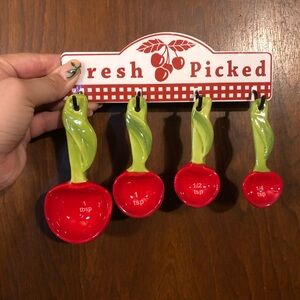 Cottage core cherry kitchen measuring spoons